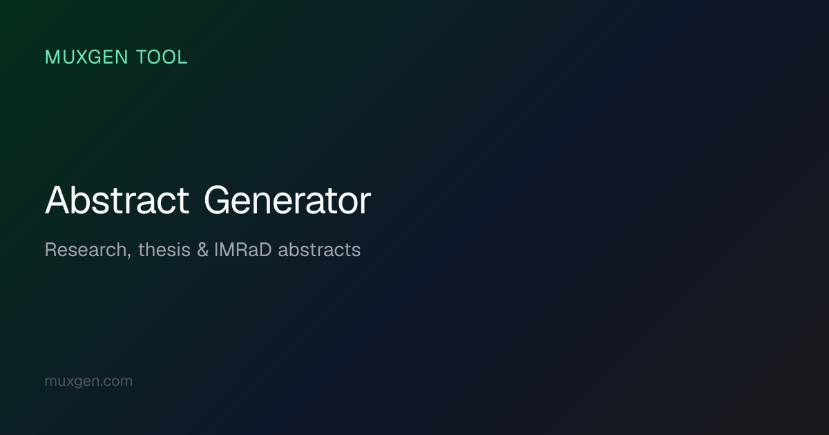 Abstract Generator — Free Research Paper, Thesis & Dissertation ...