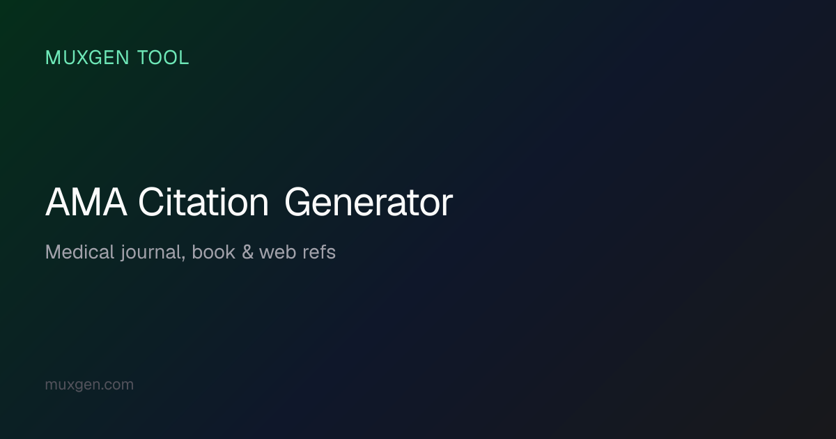 AMA Citation Generator — Free American Medical Association Reference ...
