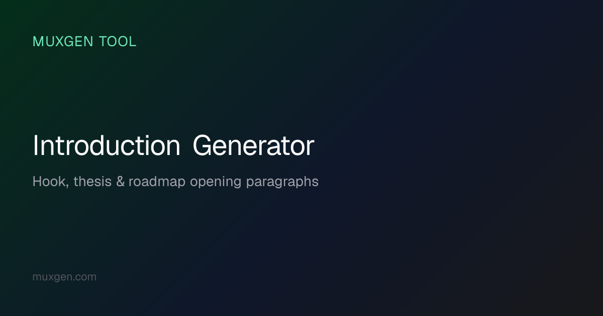 Introduction Generator — Free Essay & Research Paper Opening Paragraph ...