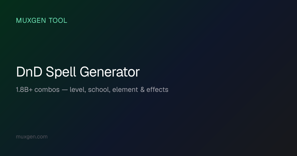 DnD Spell Generator — Free Random Homebrew Spell Ideas by Level | Muxgen