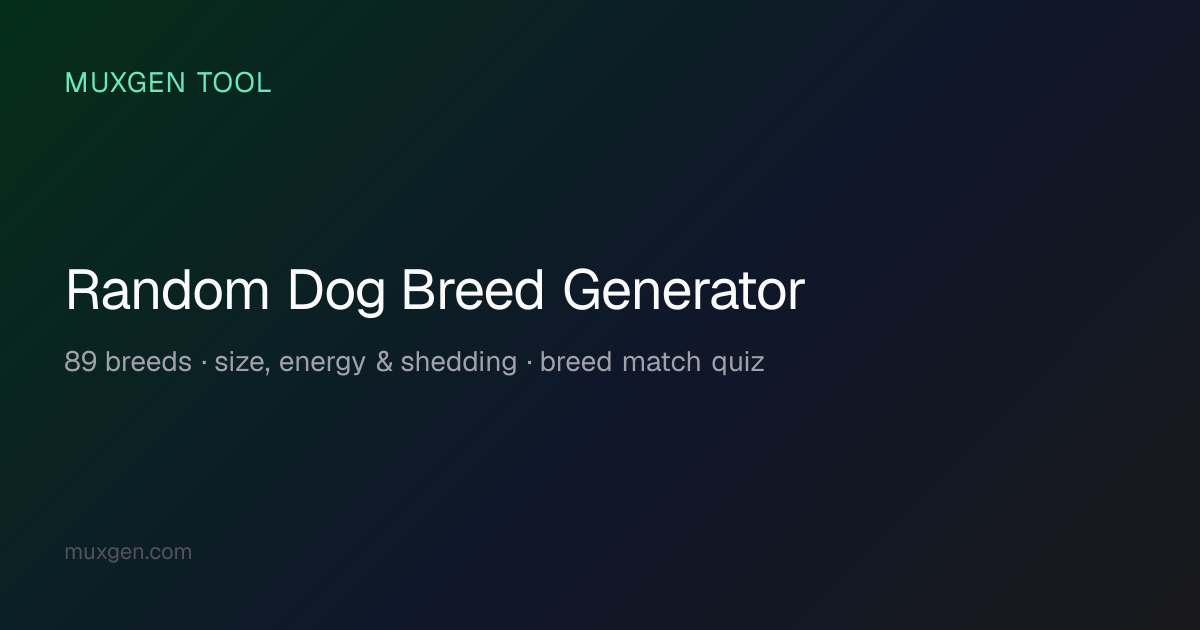 Random Dog Breed Generator — Pick Dog Breeds by Size, Energy & Coat ...